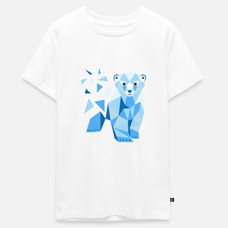 Polygon Eisbär Low Poly Eisbär - Teenager Premium Bio T-Shirt - Weiß