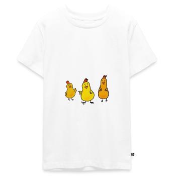 Chicken T-Shirt Chicken Shirt Chicken T-Shirt Chicken - Teenager Premium Organic T-Shirt - white - Front - AI Model Teenager Male light (155cm)