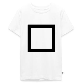 Square Icon Rectangle - Teenager Premium Organic T-Shirt - white - Front - AI Model Teenager Male light (155cm)