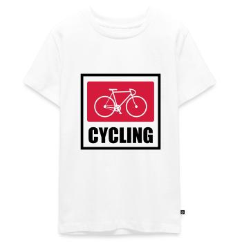 Radfahren - Radfahren - Teenager Premium Bio T-Shirt - Weiß - Vorne - AI Model Teenager Male light (155cm)