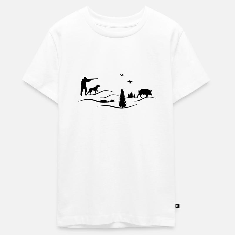 Hunter German Wirehaired Pointer - T-shirt Premium bio Ado - blanc