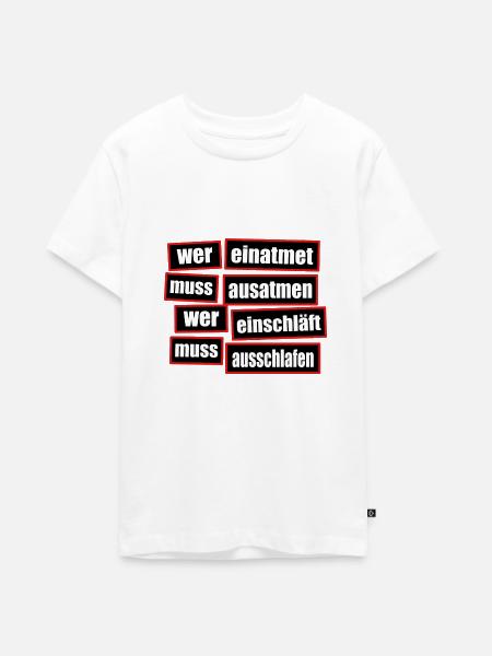 Spruch Schlafmütze - Teenager Premium Bio T-Shirt - Weiß