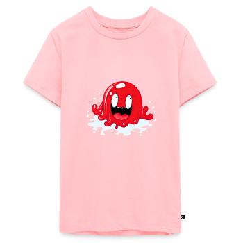 Splashing Octopus: Niedliches rotes Cartoon-Design - Teenager Premium Bio T-Shirt - Rosa - Vorne