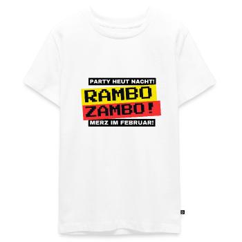 RAMBO ZAMBO! Party tonight? (Bundestag election) - Teenager Premium Organic T-Shirt - white - Front - AI Model Teenager Male light (155cm)