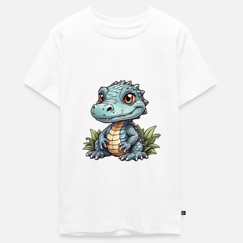 petit alligator mignon - T-shirt Premium bio Ado - blanc