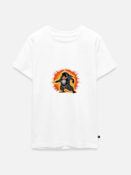 Orange Penguin: Noir-Comic-Kunst - Teenager Premium Bio T-Shirt - Weiß