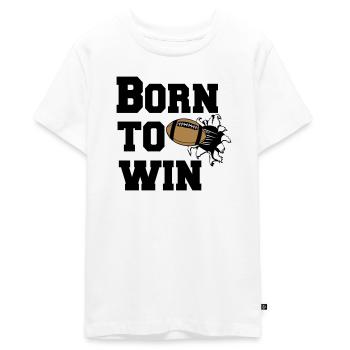 American Football , US Football , Born to win (25) - Teenager Premium Bio T-Shirt - Weiß - Vorne - AI Model Teenager Male light (155cm)