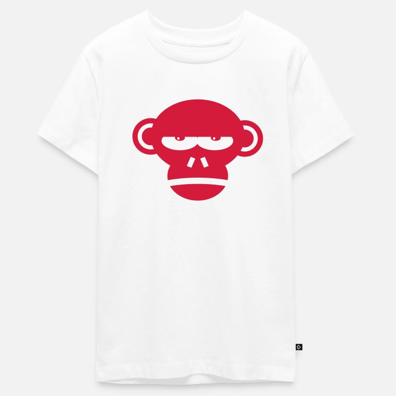 Cooles Grumpy Monkey Face Geschenk Geschenkidee - Teenager Premium Bio T-Shirt - Weiß