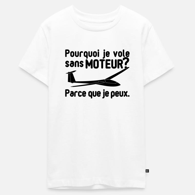 vol à voile sans moteur - T-shirt Premium bio Ado - blanc