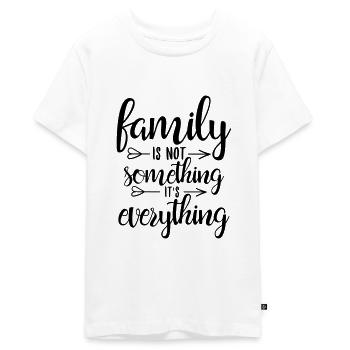 Familie Spruch - Familie ist alles - Teenager Premium Bio T-Shirt - Weiß - Vorne - AI Model Teenager Male light (155cm)
