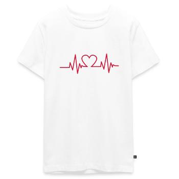 Heartbeat - Teenager Premium Bio T-Shirt - Weiß - Vorne - AI Model Teenager Male light (155cm)