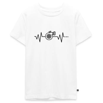Heartbeat Turbo, Turbocharger, Engine, Tuning, Tuning - Teenager Premium Organic T-Shirt - white - Front - AI Model Teenager Male light (155cm)