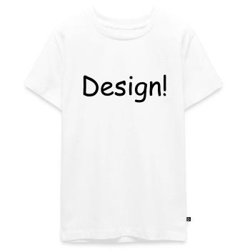 Design! - Teenager Premium Organic T-Shirt - white - Front - AI Model Teenager Male light (155cm)