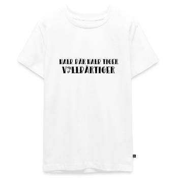 Bär Tiger Bart Vollbart Vollbärtig Spruch Geschenk - Teenager Premium Bio T-Shirt - Weiß - Vorne - AI Model Teenager Male light (155cm)