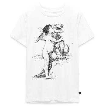 Dinolove - Teenager Premium Bio T-Shirt - Weiß - Vorne - AI Model Teenager Male light (155cm)