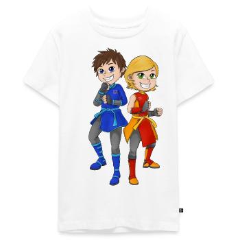 Amitié - T-shirt Premium bio Ado - blanc - Devant - AI Model Teenager Male light (155cm)
