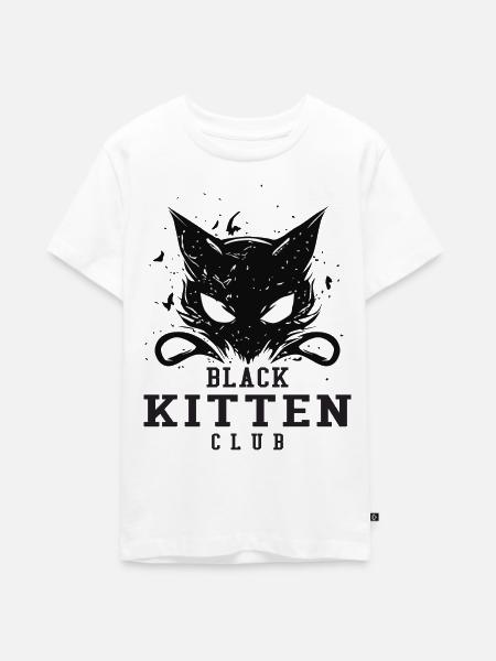 Black Cat - Teenager Premium Bio T-Shirt - Weiß