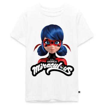 Miraculous Ladybug With Logo - Teenager Premium Organic T-Shirt - white - Front - AI Model Teenager Male light (155cm)