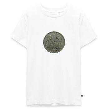 Deutsche Mark - Teenager Premium Organic T-Shirt - white - Front - AI Model Teenager Male light (155cm)
