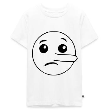 Emoji couché croquis noir - T-shirt Premium bio Ado - blanc - Devant - AI Model Teenager Male light (155cm)