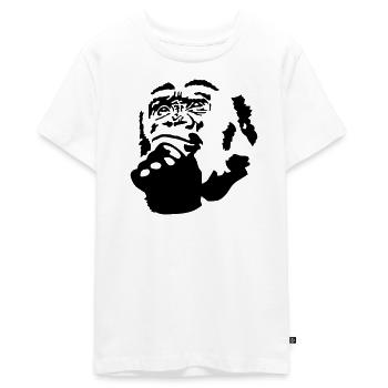 monkey - Teenager Premium Organic T-Shirt - white - Front - AI Model Teenager Male light (155cm)