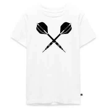 darts - Teenager Premium Organic T-Shirt - white - Front - AI Model Teenager Male light (155cm)