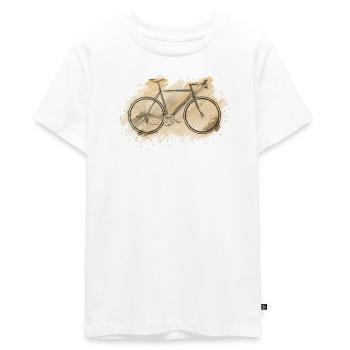 vélo de course - T-shirt Premium bio Ado - blanc - Devant - AI Model Teenager Male light (155cm)