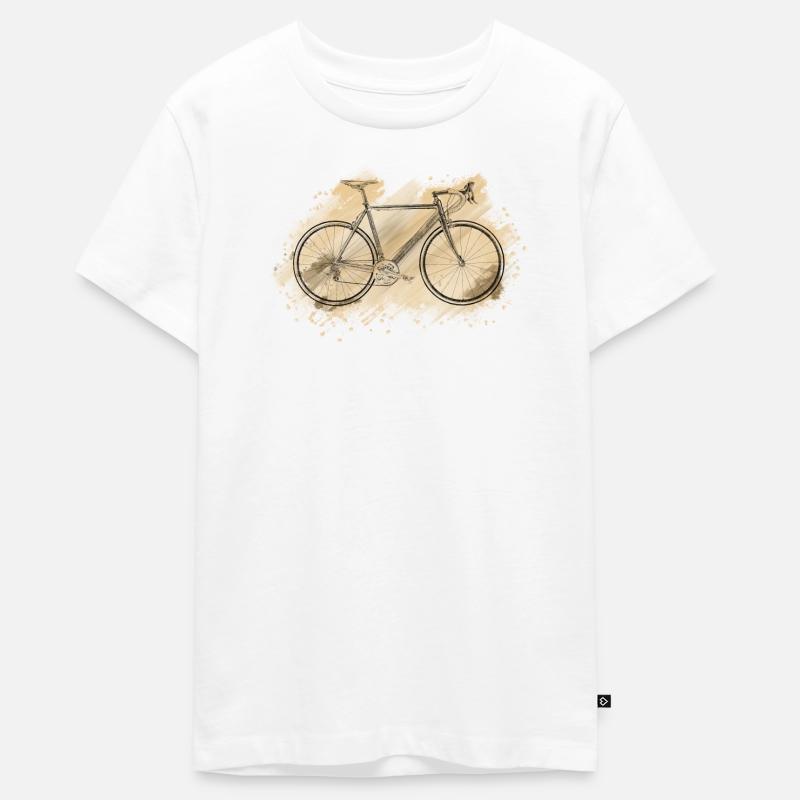 vélo de course - T-shirt Premium bio Ado - blanc