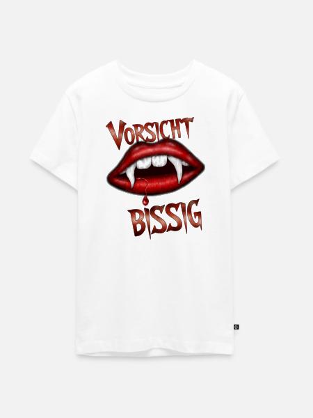 Vorsicht bissig - Teenager Premium Bio T-Shirt - Weiß
