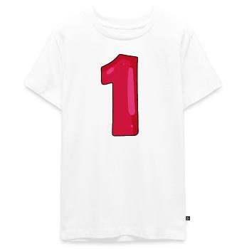 Nummer 1 - Teenager Premium Bio T-Shirt - Weiß - Vorne - AI Model Teenager Male light (155cm)