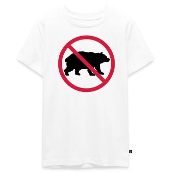 Bear Forbidden Shield - Teenager Premium Organic T-Shirt - white - Front - AI Model Teenager Male light (155cm)