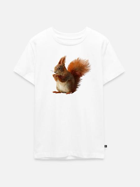 Eichhörnchen - Teenager Premium Bio T-Shirt - Weiß