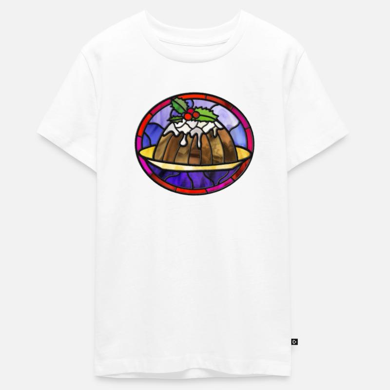 Pudding de Noël. Illustration de Noël - T-shirt Premium bio Ado - blanc
