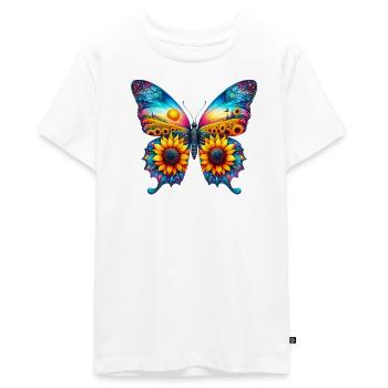 Schmetterlingsblumen Sonnenblumen Sonnenblumen - Teenager Premium Bio T-Shirt - Weiß - Vorne - AI Model Teenager Male light (155cm)