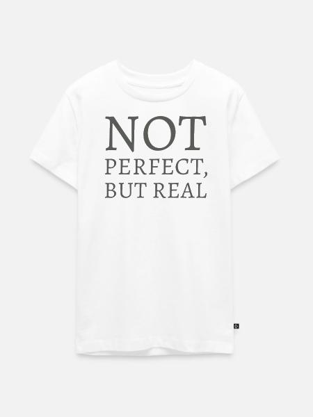 Nicht perfekt, doch real - Teenager Premium Bio T-Shirt - Weiß