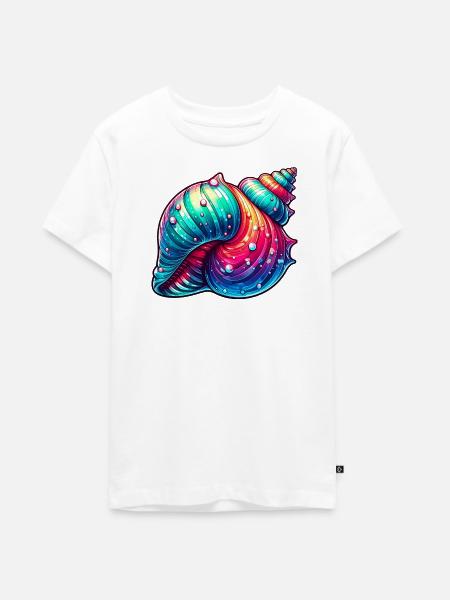 Muschel - Teenager Premium Bio T-Shirt - Weiß