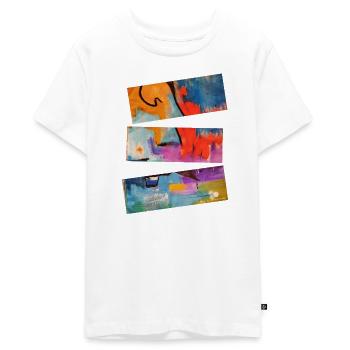 Un art abstrait vibrant aux tons lumineux - T-shirt Premium bio Ado - blanc - Devant - AI Model Teenager Male light (155cm)