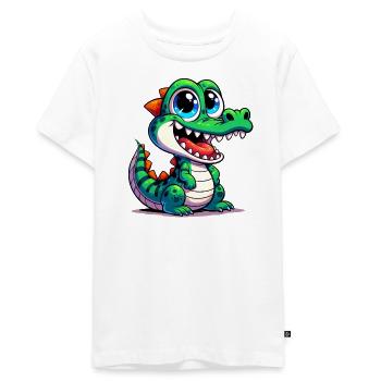 Alligator-Krokodil - Teenager Premium Bio T-Shirt - Weiß - Vorne - AI Model Teenager Male light (155cm)