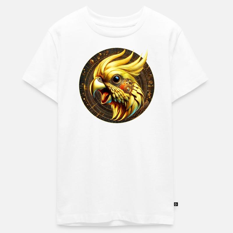 Oiseau Steampunk (01) - T-shirt Premium bio Ado - blanc
