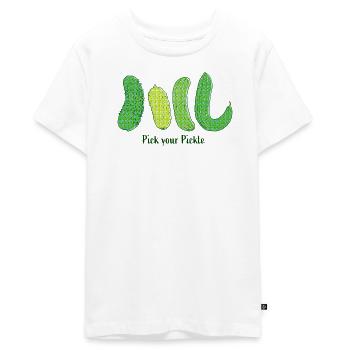 Choisissez votre cornichon : Art du concombre vert - T-shirt Premium bio Ado - blanc - Devant - AI Model Teenager Male light (155cm)