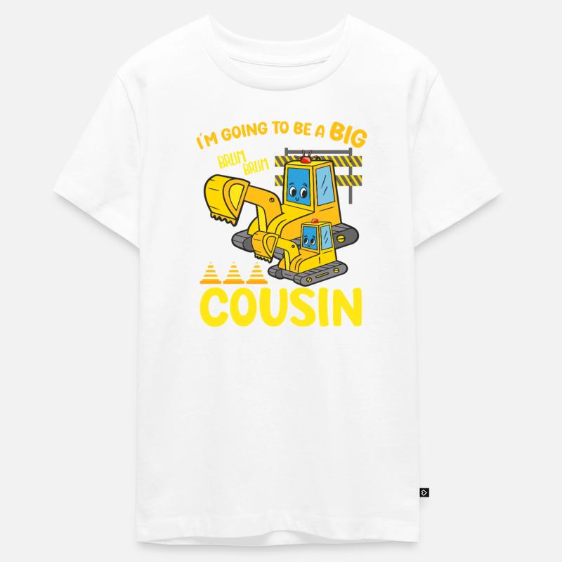 Grande conception d’excavatrice de constructeur - T-shirt Premium bio Ado - blanc