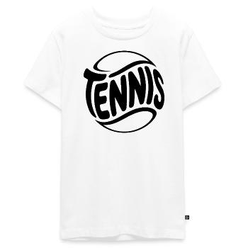 Tennis Logo - Cool Sports Logo - Teenager Premium Organic T-Shirt - white - Front - AI Model Teenager Male light (155cm)