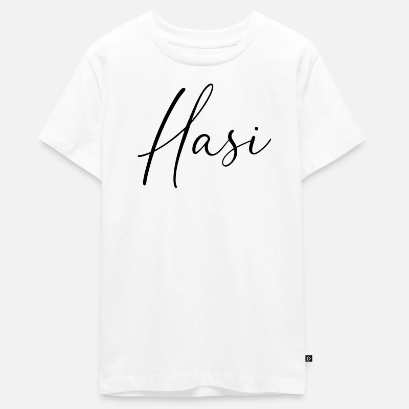 Hasi / Conception de l’écriture manuscrite - T-shirt Premium bio Ado - blanc