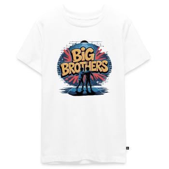 Big Brothers Graffiti Duo - Teenager Premium økologisk T-shirt - hvid - Foran - AI Model Teenager Male light (155cm)
