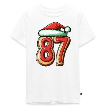 Biscuit de Noël à 87 chiffres - T-shirt Premium bio Ado - blanc - Devant - AI Model Teenager Male light (155cm)