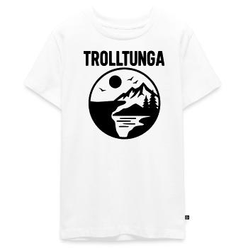 trolltunga silhouette - Teenager Premium Bio T-Shirt - Weiß - Vorne - AI Model Teenager Male light (155cm)