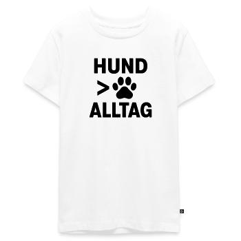 Dogs about everyday life!! - Teenager Premium Organic T-Shirt - white - Front - AI Model Teenager Male light (155cm)