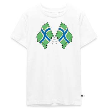 Drapeaux croisés du Gloucestershire - T-shirt Premium bio Ado - blanc - Devant - AI Model Teenager Male light (155cm)
