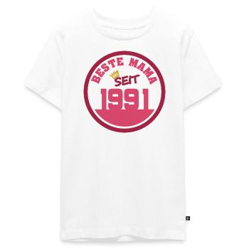1991 - T-shirt Premium bio Ado - blanc - Devant - AI Model Teenager Male light (155cm)