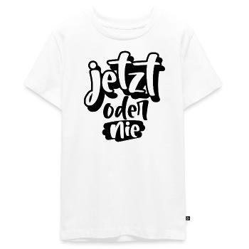 Jetzt oder Nie - Teenager Premium Bio T-Shirt - Weiß - Vorne - AI Model Teenager Male light (155cm)